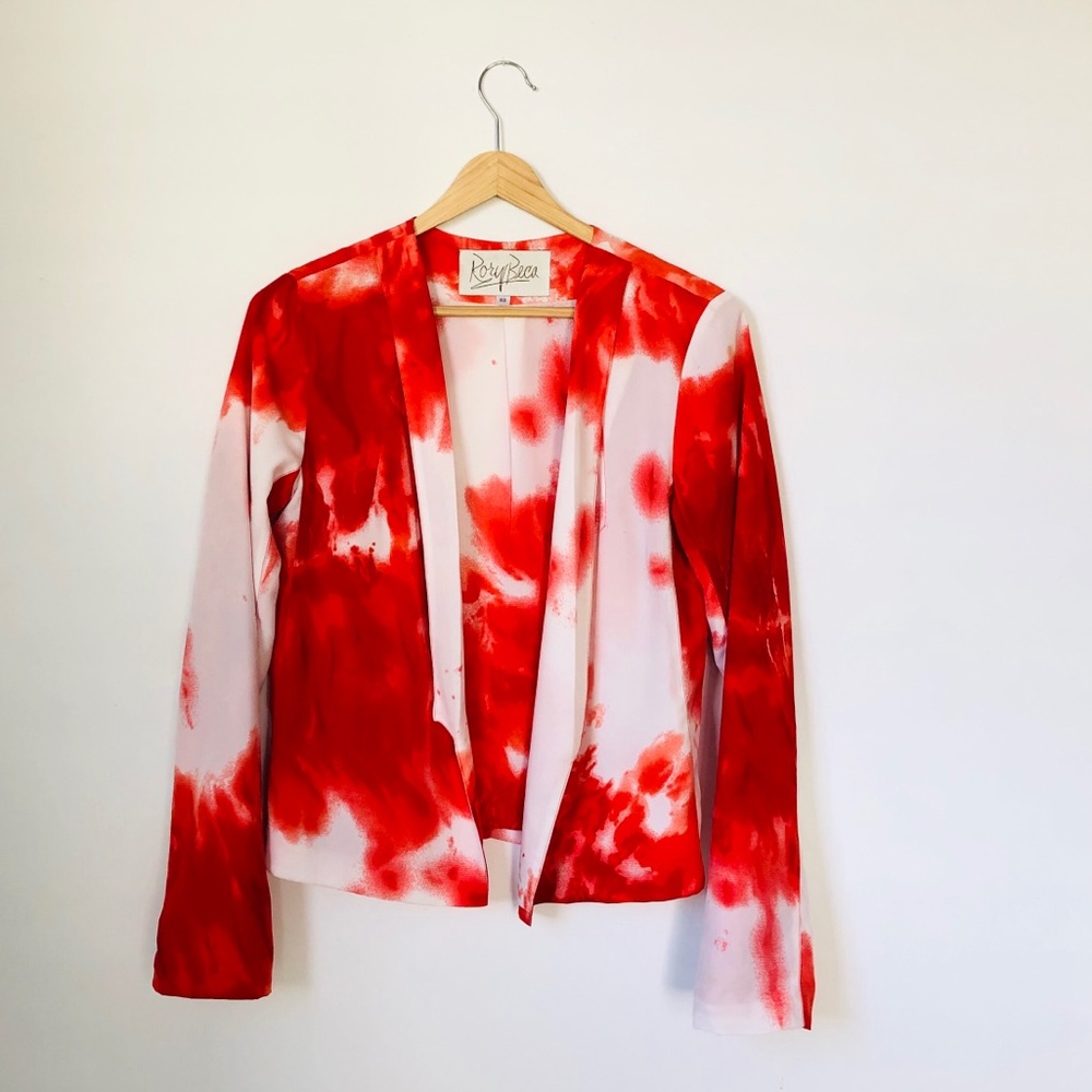 Rory Beca Anthropologie Red White Blazer